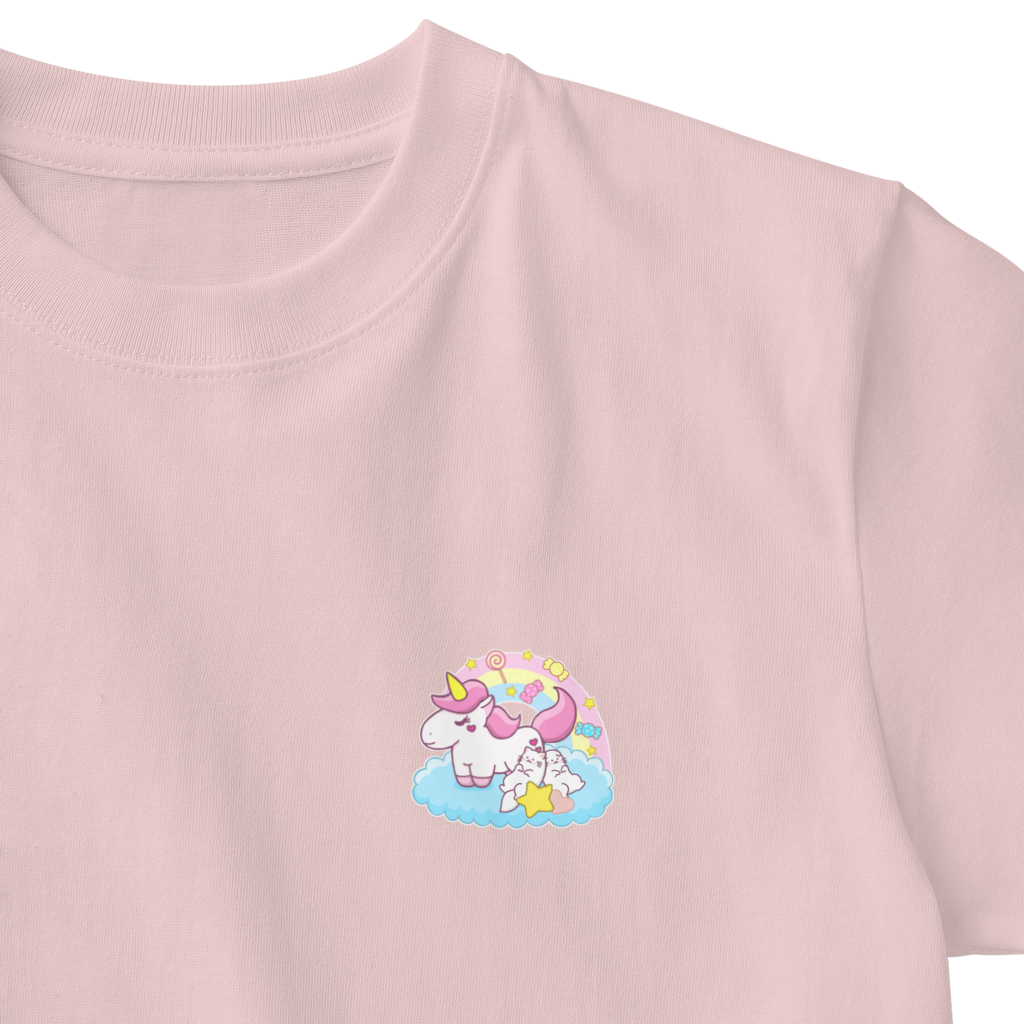 まっしろねこことゆめかわユニコーンワンポイントTシャツ