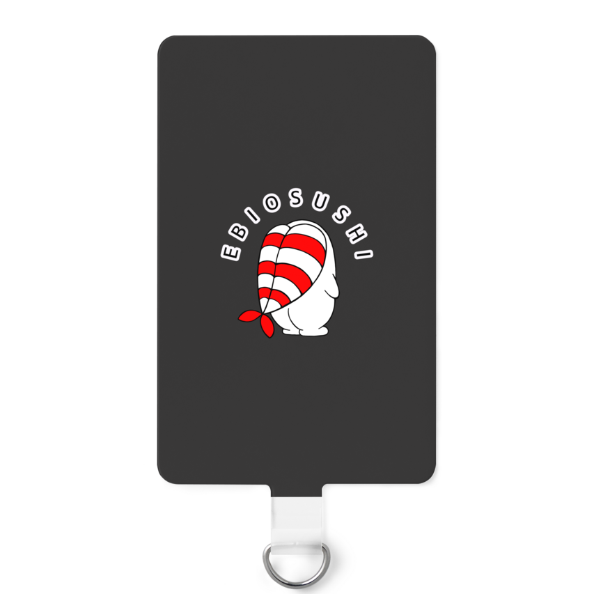 えびおすしスマホストラップBK(おすしのシャリ生活)